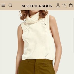 Sleeveless, knitted turtle neck top worn once like new sold out on brand’s site